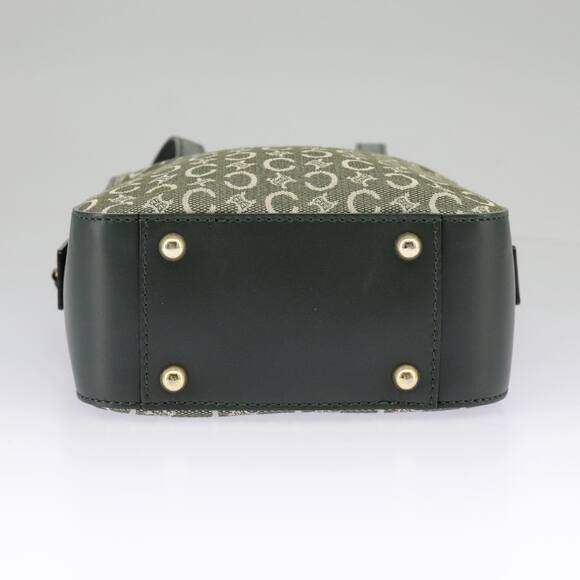 CELINE C Macadam Canvas Hand Bag Gray Gold - Picture 9 of 13